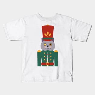 British Short Hair Nutcracker Cat Kids T-Shirt